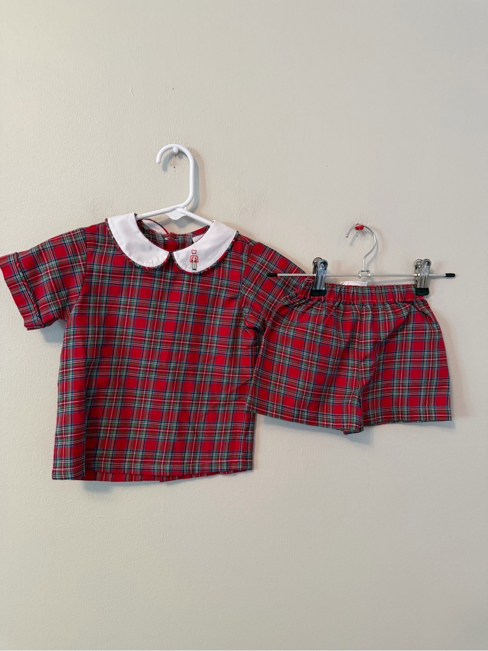 Lullaby Set Red Plaid Nutcracker Collar with Shorts